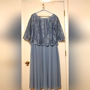 Oleg Cassini Mother of the Bride Dress Blue/Gray Size 20W